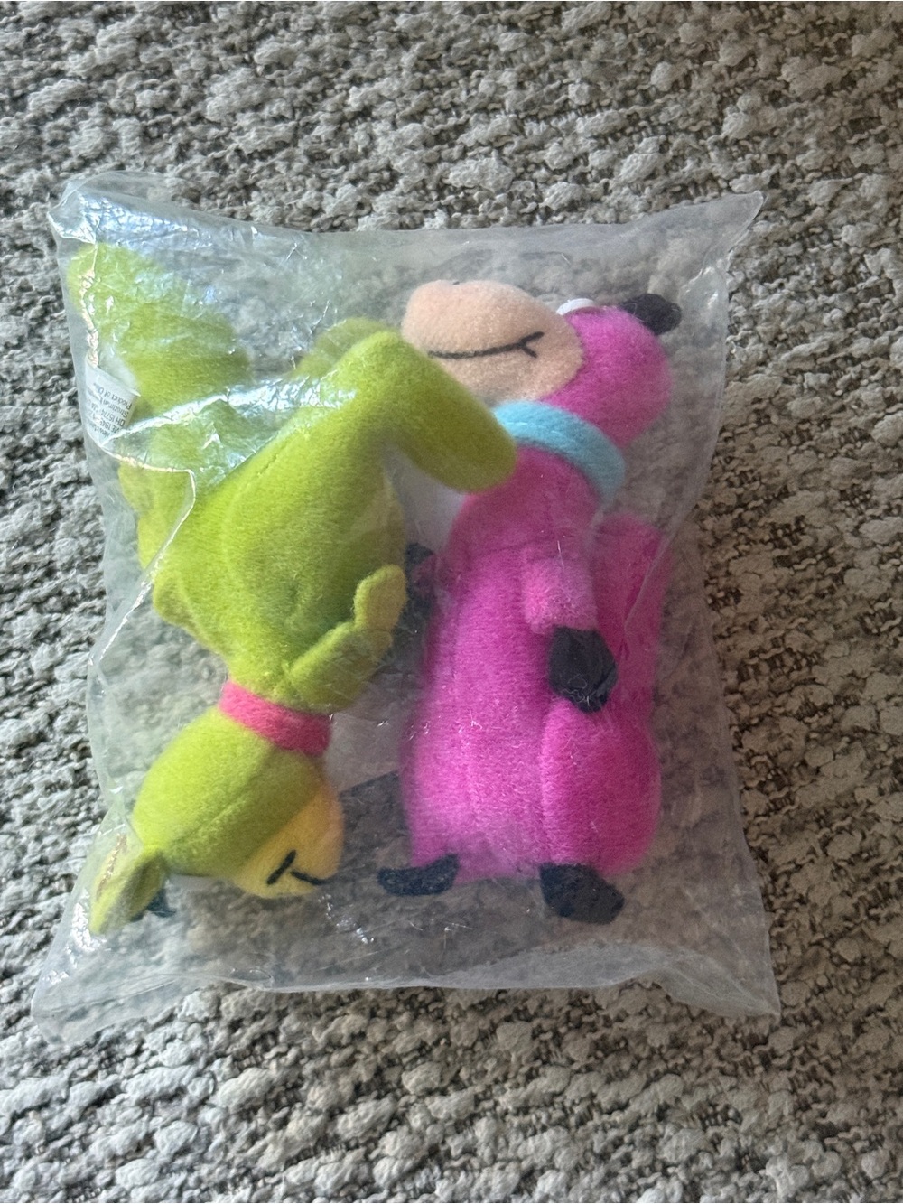 Vintage 1989 Flintstones Dino  & Dino Mini-Plush Toys Denny's Hanna Barbera